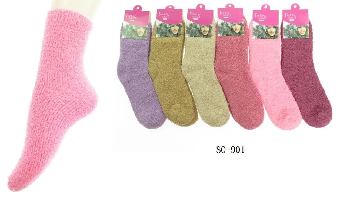 Accessories- Women Solid Color Socks SO-901 (12pc pack)