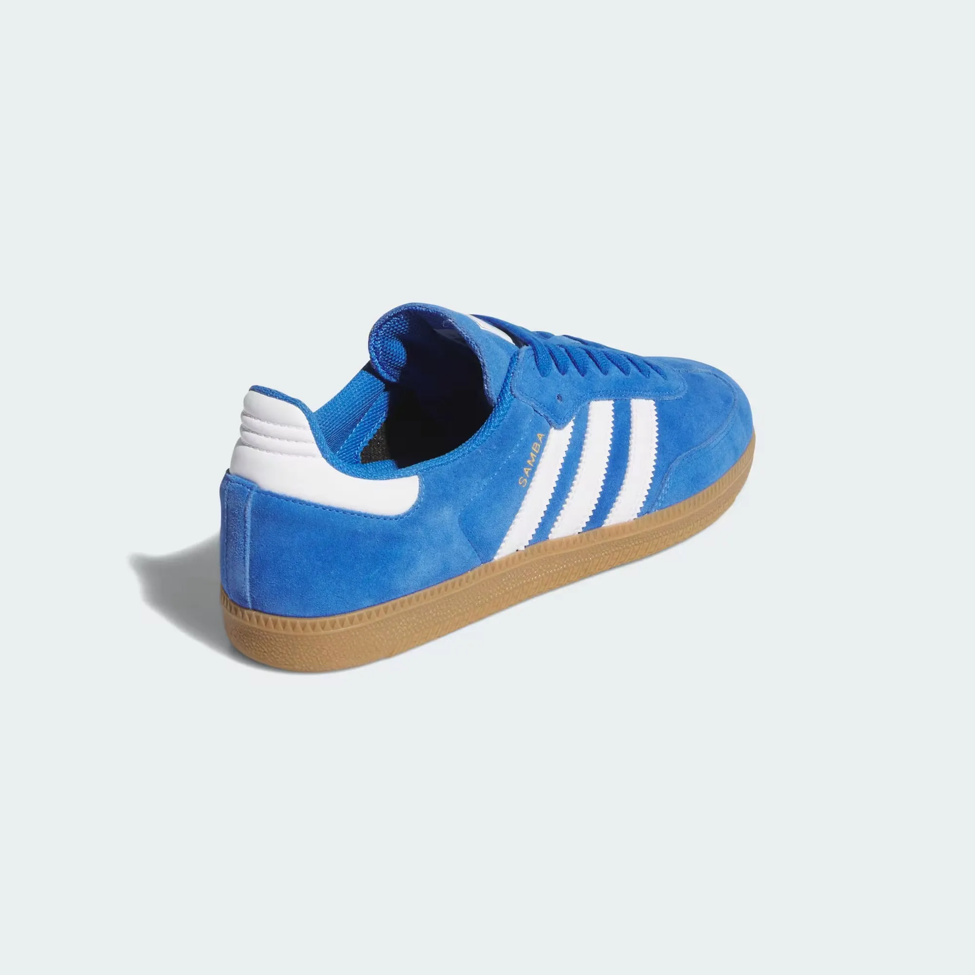 Adidas Skateboarding Samba ADV Skateboarding Shoes - Blue Bird / Cloud White / Gold Metallic