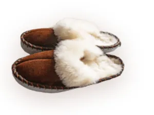 Adult Natural Sheepskin Mules - Brown