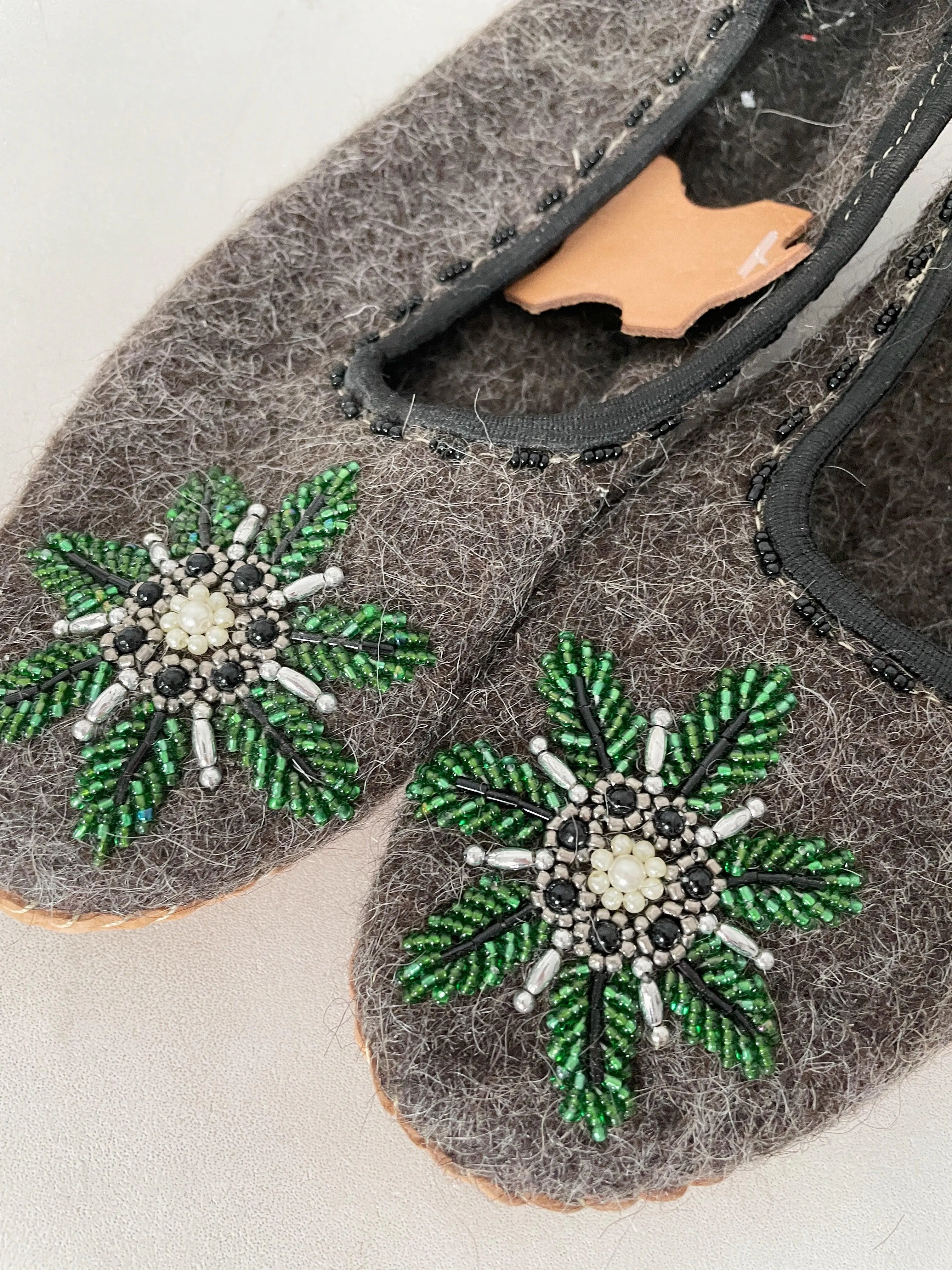 Adult Woolen Slippers (felt) with beads