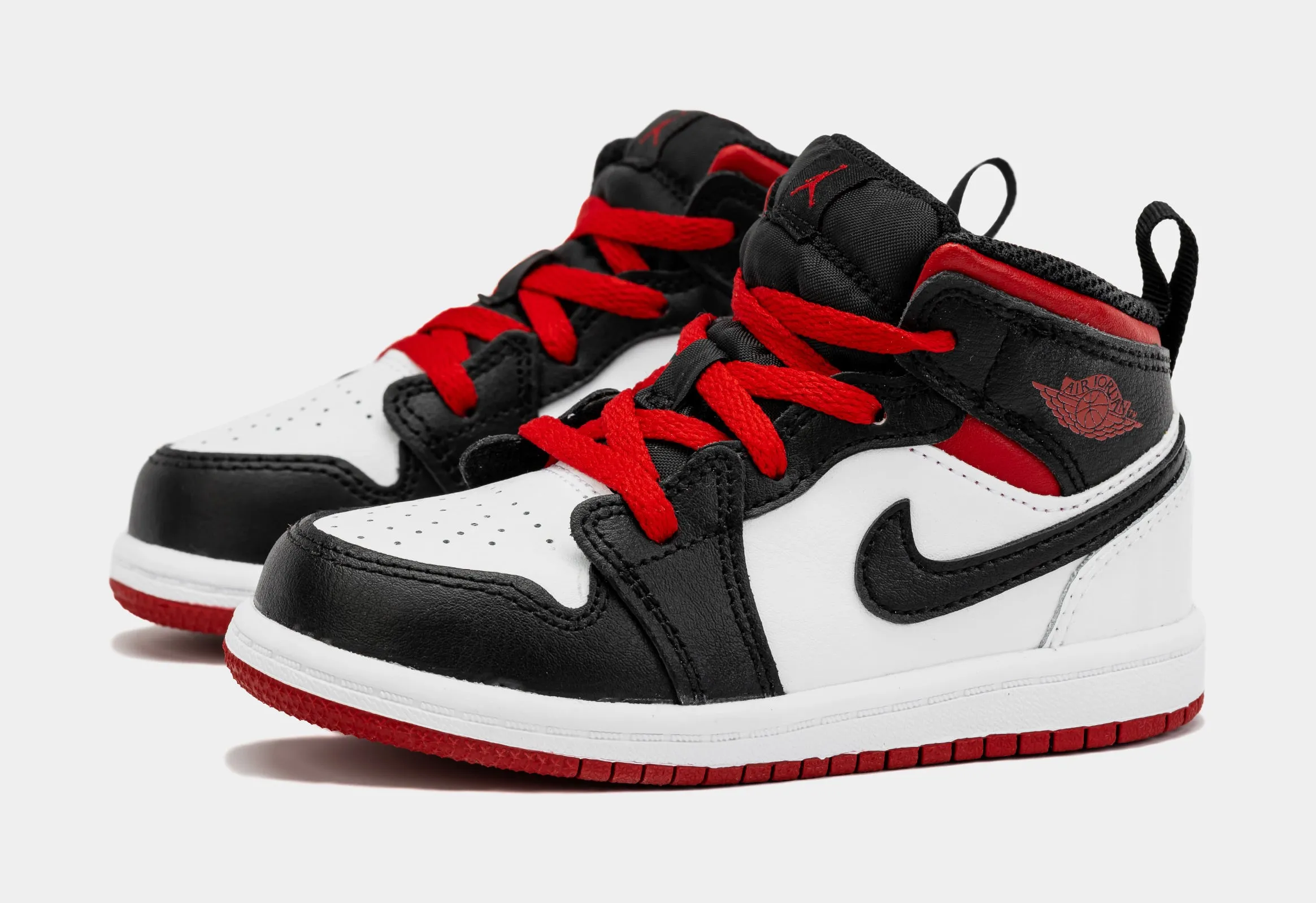 Air Jordan 1 Retro Mid Gym Red Infant Toddler Lifestyle Shoes (White/Red)