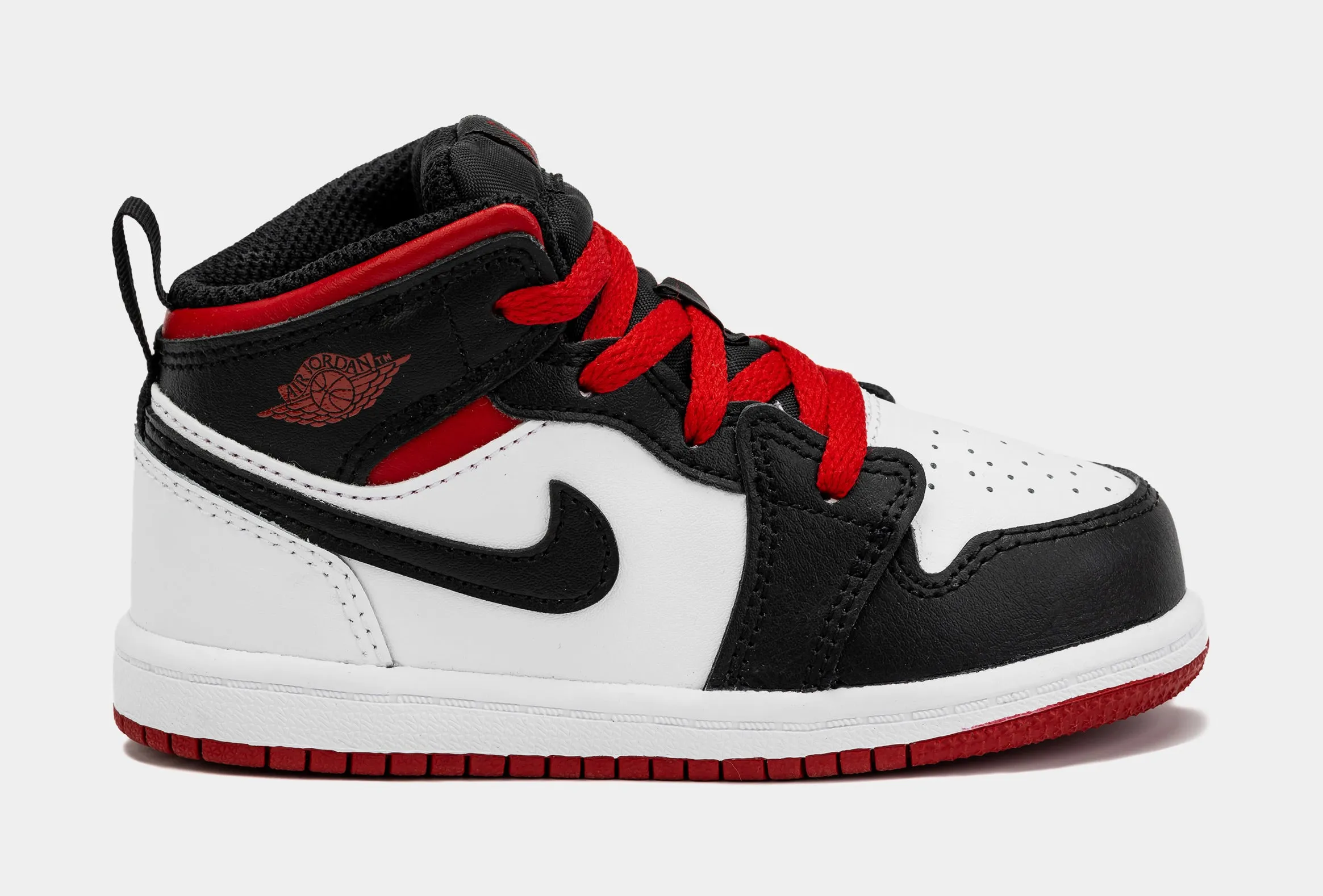 Air Jordan 1 Retro Mid Gym Red Infant Toddler Lifestyle Shoes (White/Red)