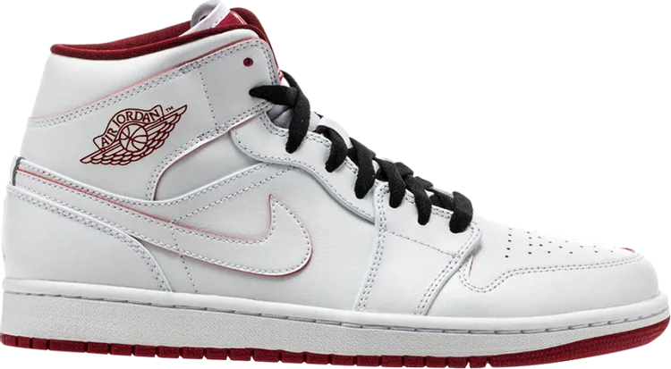 Air Jordan 1 Retro Mid White Gym Red Sneakers