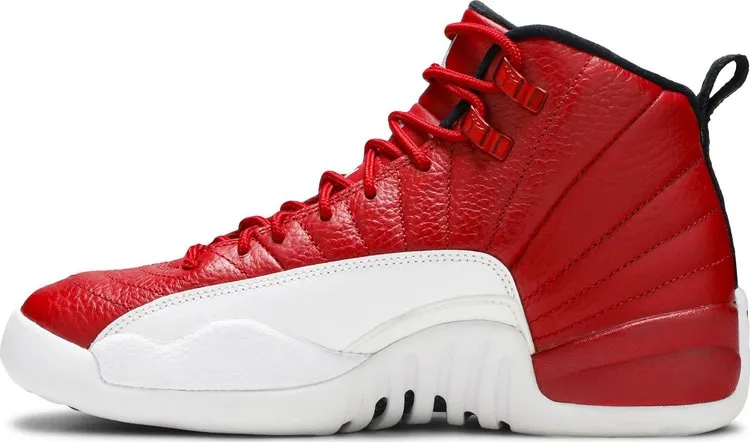 Air Jordan 12 Retro GS Gym Sneakers, White-Red