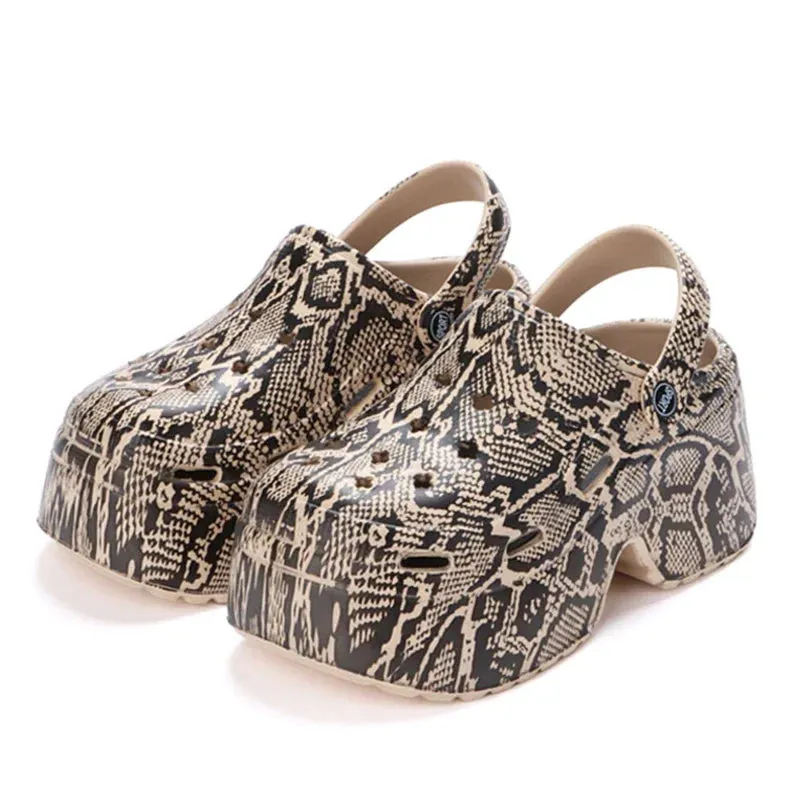 AMOZAE- - Summer Leopard Chunky Platform Clogs for Women