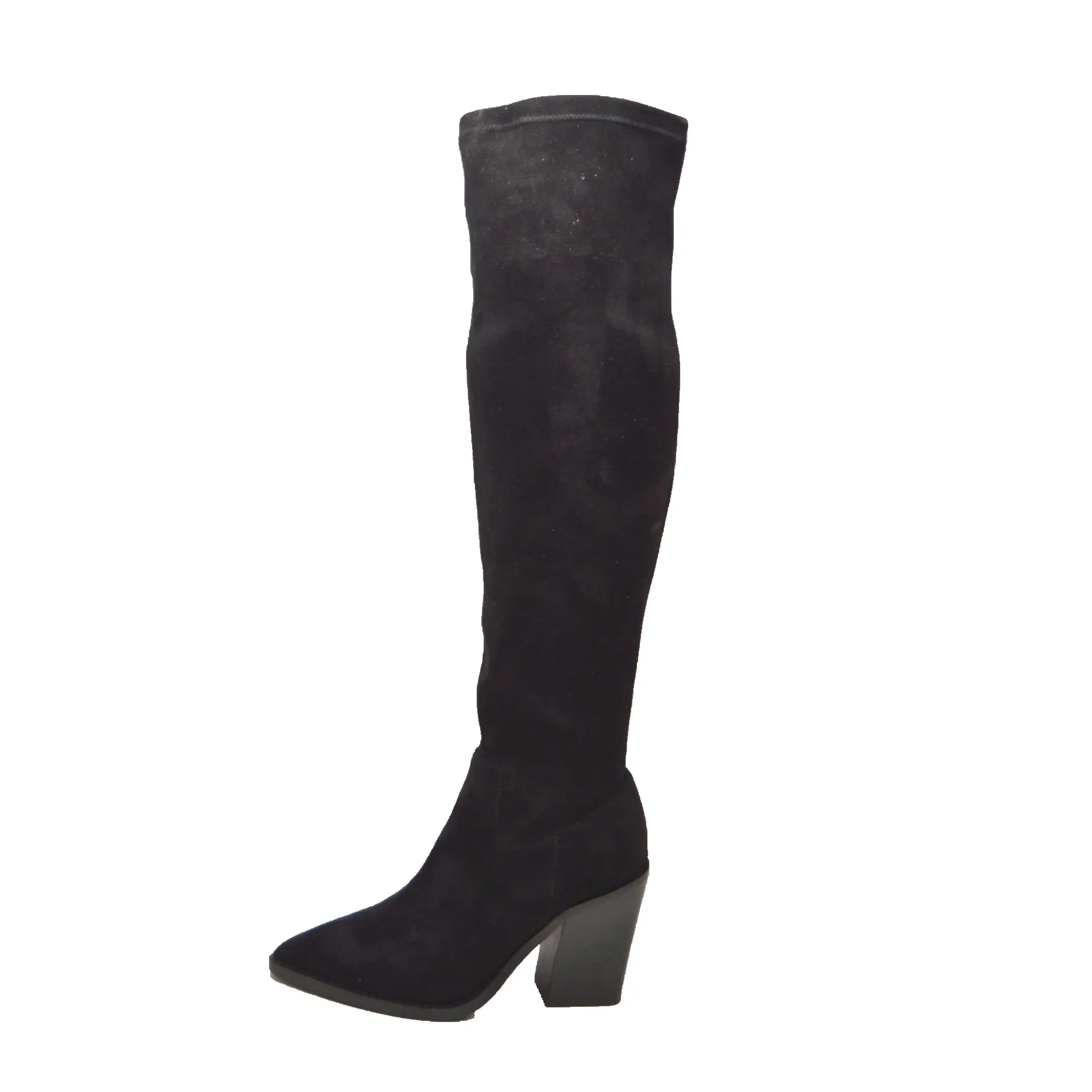 Amsterdam Faux Suede Over The Knee High Heel Boots - Stylish and Versatile