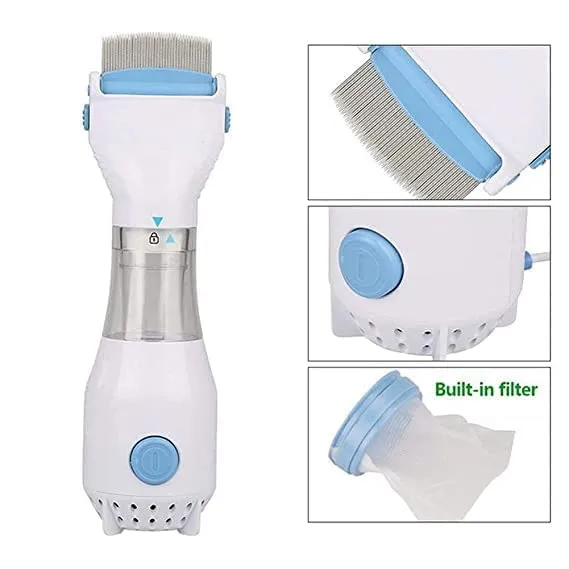 Anti Lice And Nit Eggs Removing V-Comb Electric Machine Painless And Chemical Free Multipurose V-Comb with Extra Filters Premium Quality Product