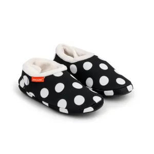 Archline Orthotic Slippers Closed – Black with White Polkadots