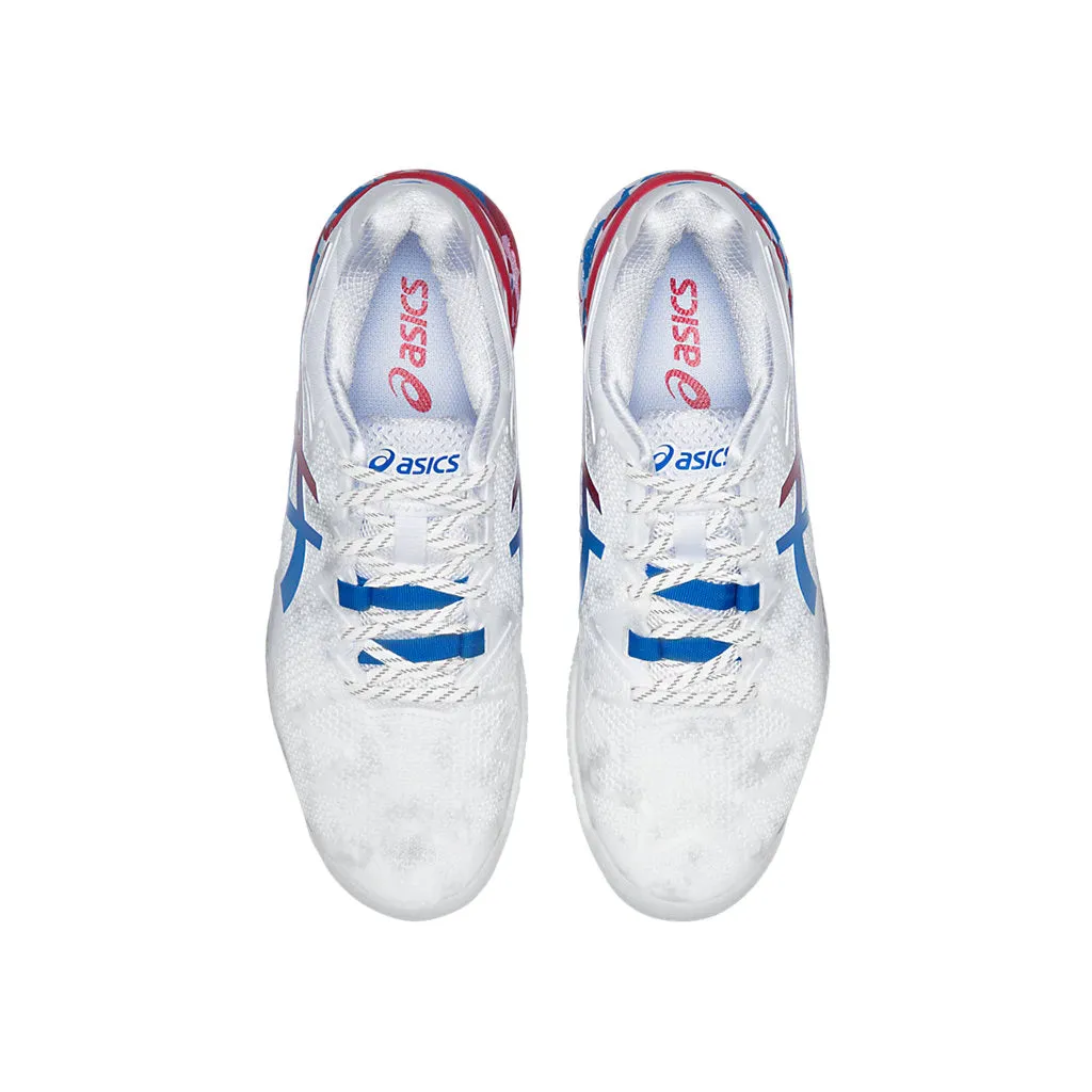 Asics Gel Resolution 8 Retro Tokyo White Blue Mens Tennis Shoes