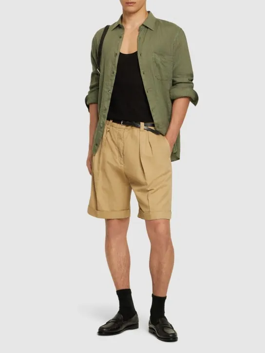 ASPESI   Cotton gabardine knee length shorts 