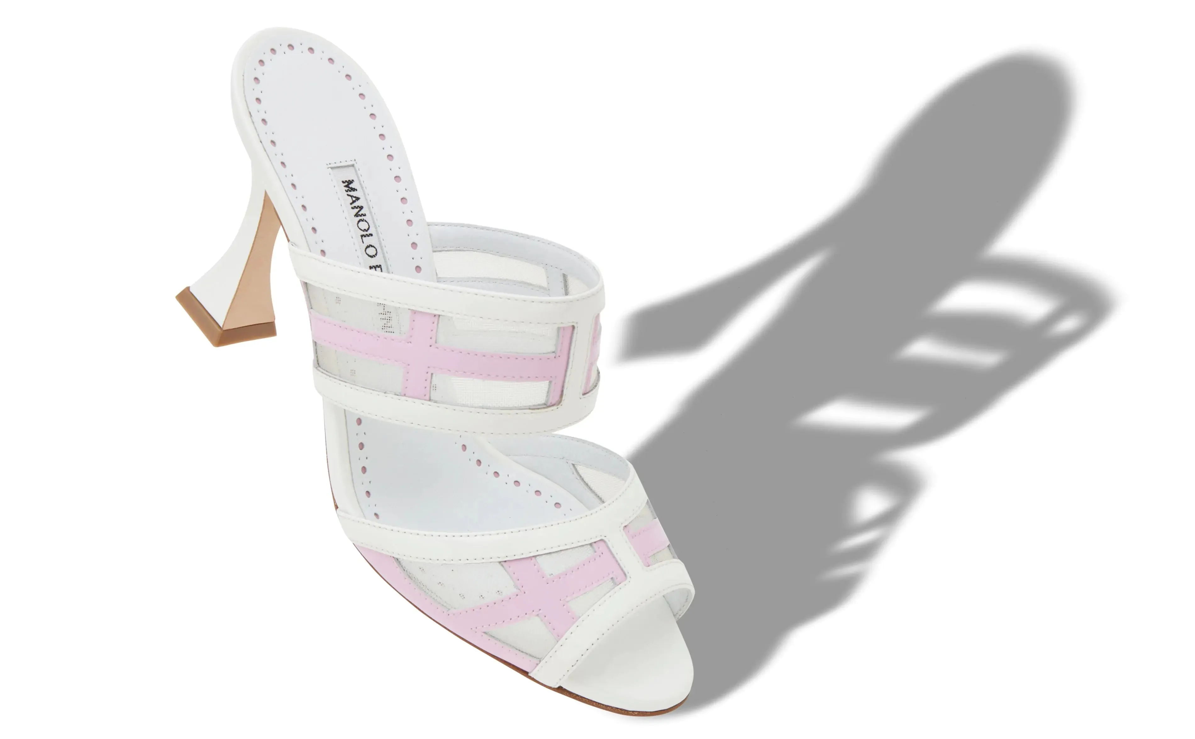 Avespamu White And Purple Patent Leather Mules