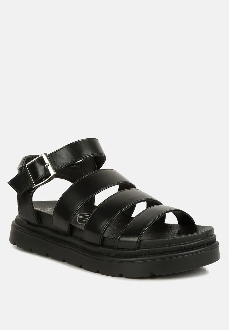 Belcher Faux Leather Gladiator Sandals