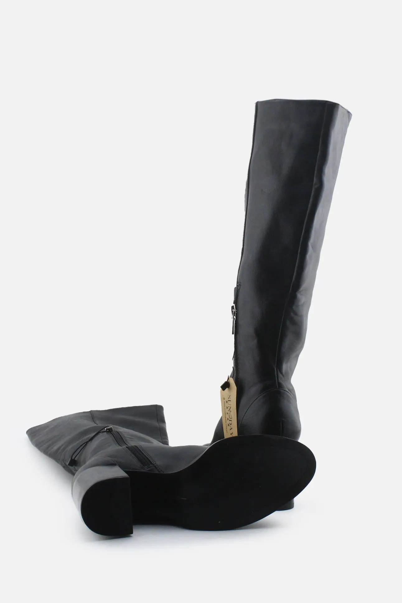 Bershka Zipper Block Knee High Boots | 100% Authentic Leather