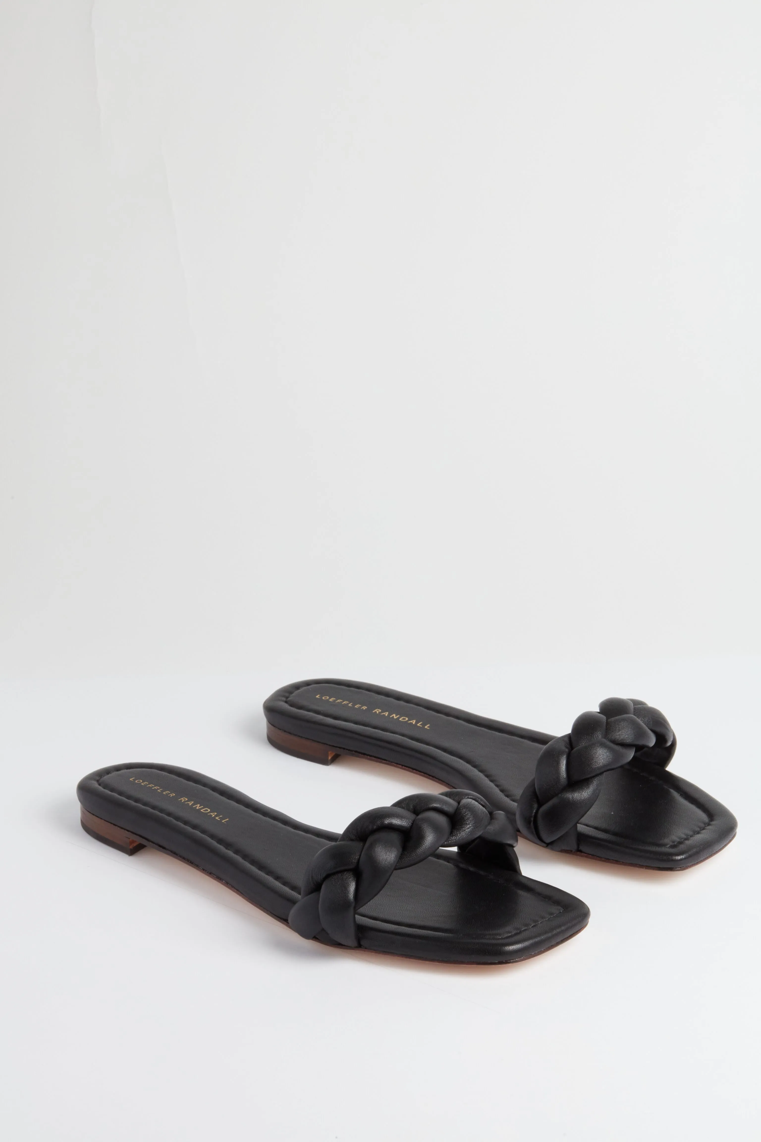 Black Nappa Jackson Braided Band Sandals