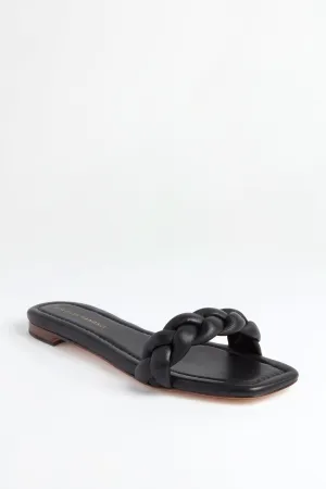 Black Nappa Jackson Braided Band Sandals