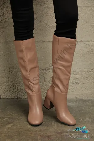 Block Heel Knee High Boots