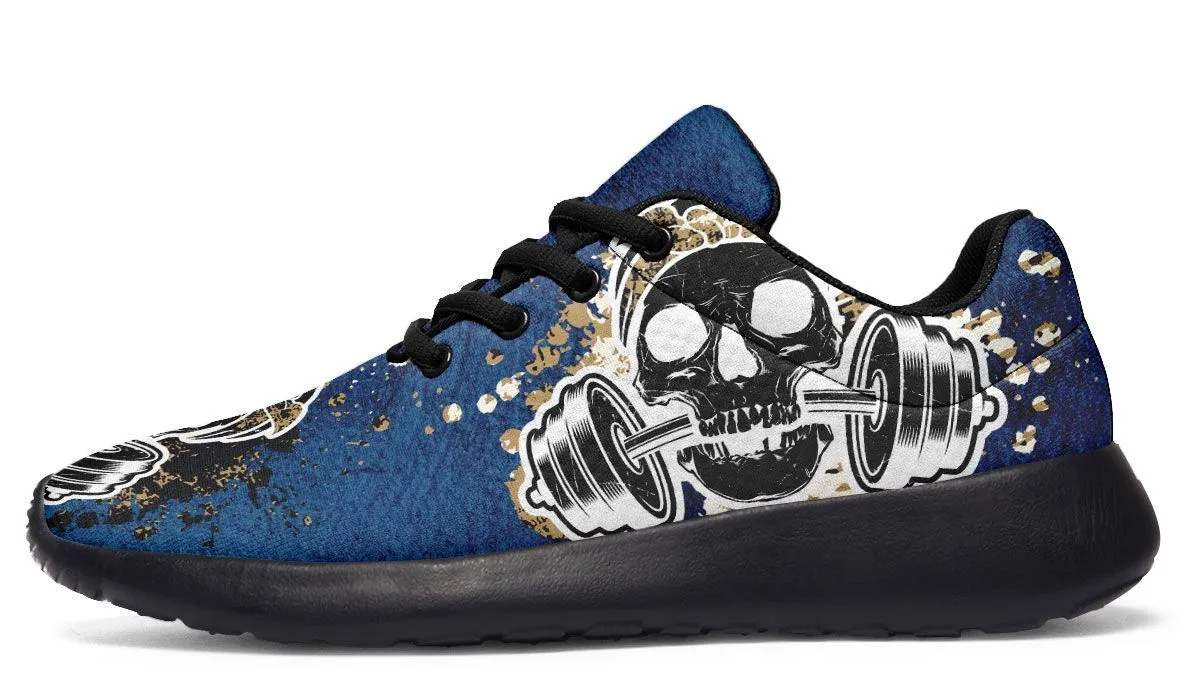 Blue And Gold Splat Skull On White