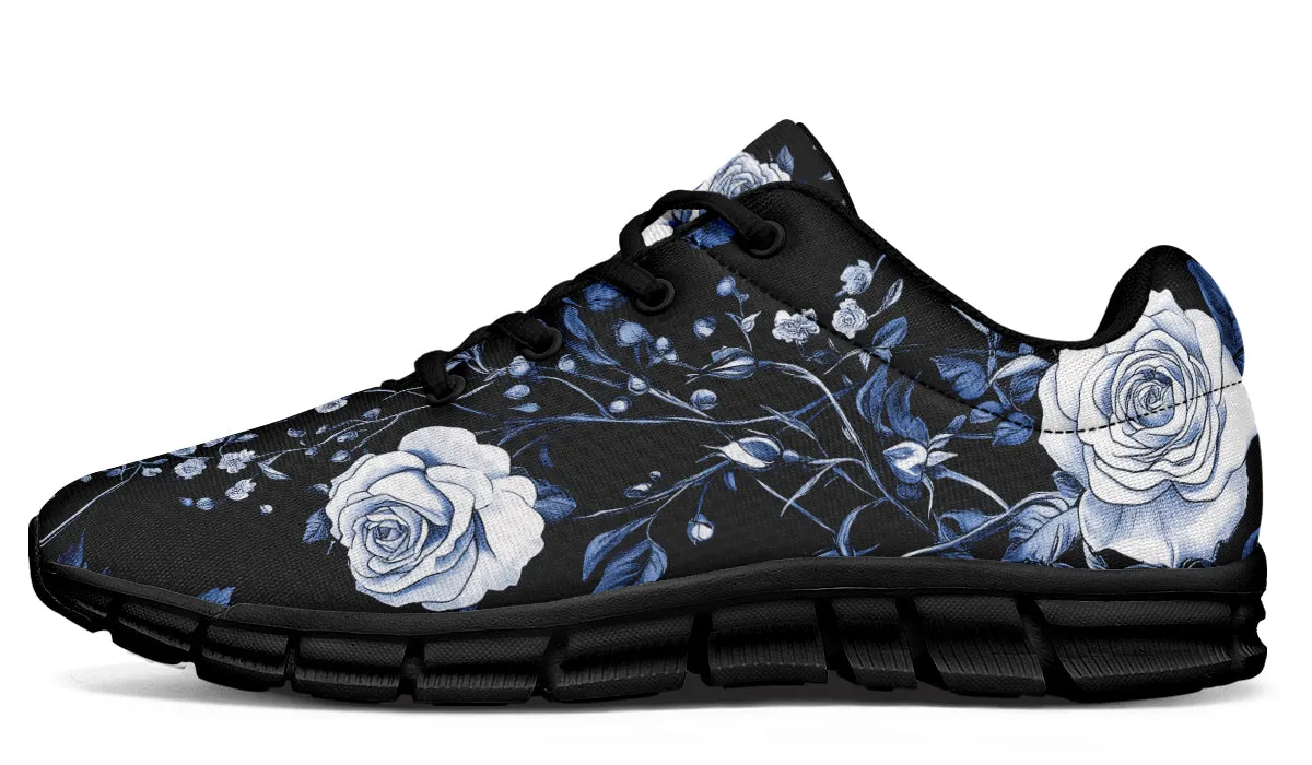 Blue Rose Romance Athletic Sneakers - Light Breathable and Comfortable Sports Shoes with Anti-Slip Soles