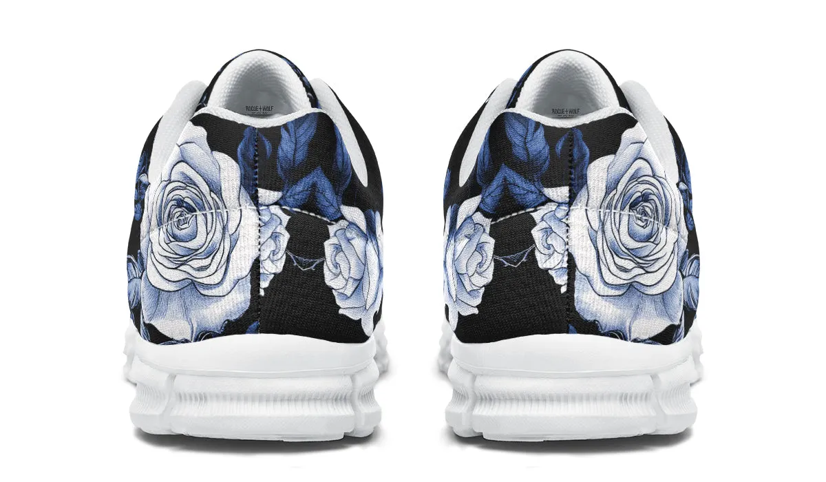 Blue Rose Romance Athletic Sneakers - Light Breathable and Comfortable Sports Shoes with Anti-Slip Soles