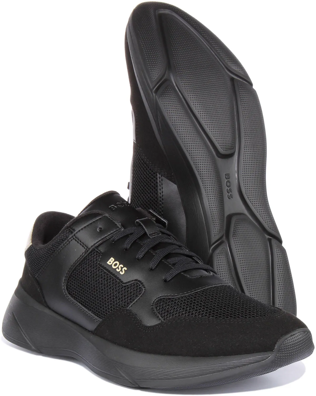 Boss Dean Runner Memx In Black Gold For Men