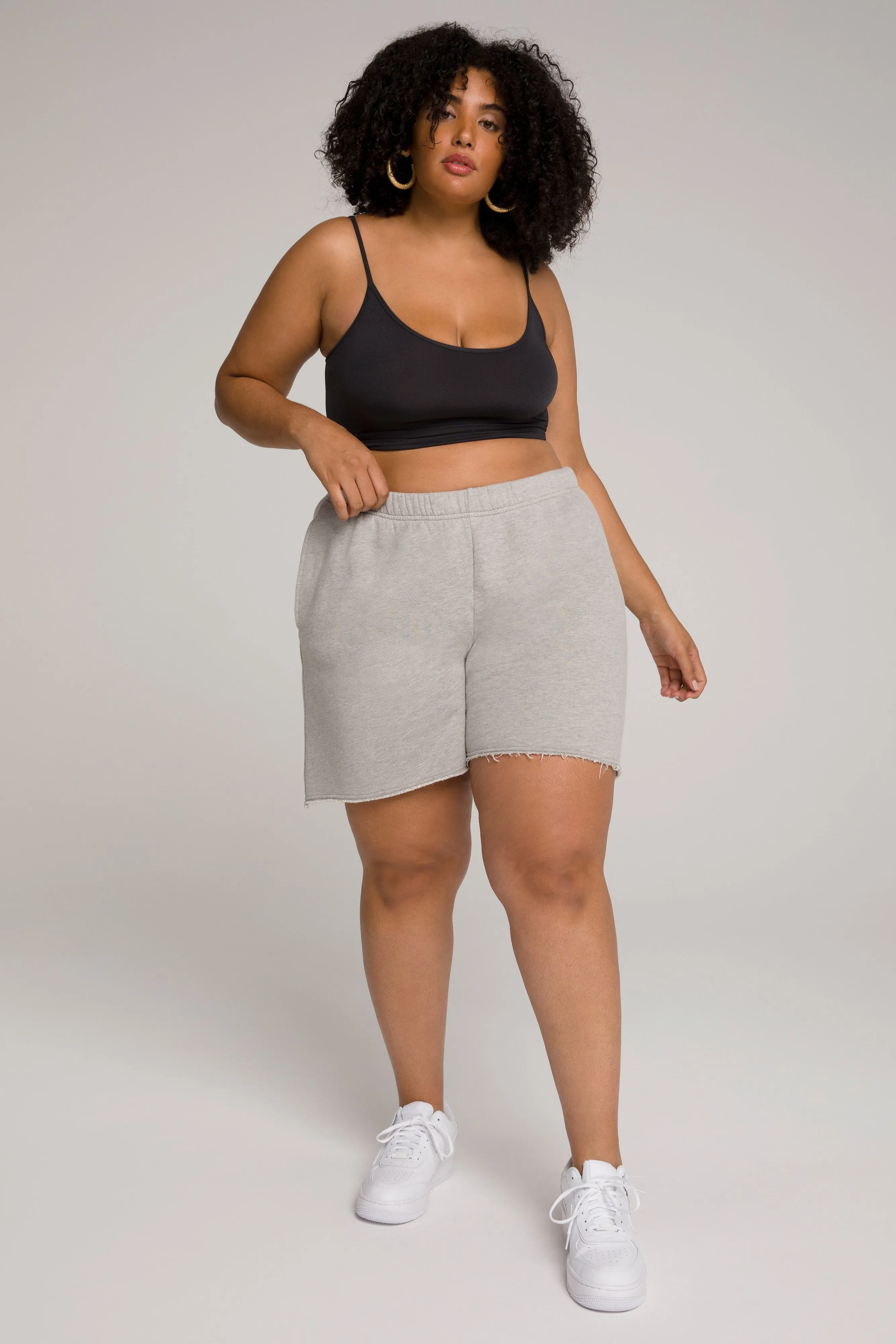 BOYFRIEND SWEATSHORT | HEATHER GREY001