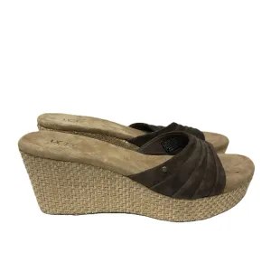 Brown Sandals Heels Wedge By Ugg, Size: 9