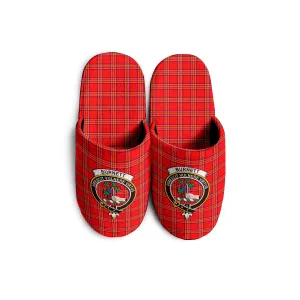 Burnett Modern Tartan Home Slippers with Family Crest