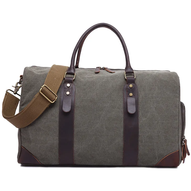 Canvas Duffel Travel Bag Gym Bags with Shoe Compartment