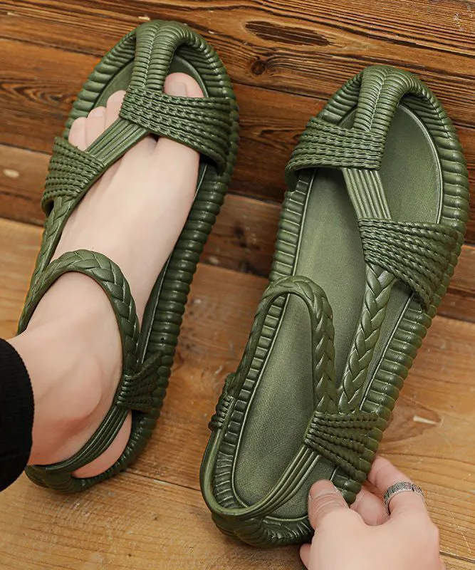 Casual Hollow Out Splicing Sandals Army Green JJ054