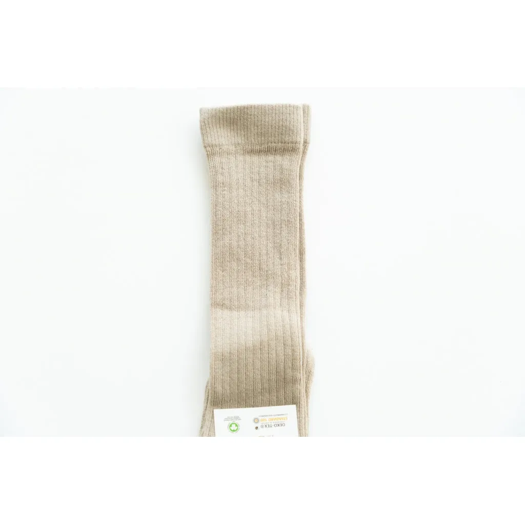 Children's Organic Cotton Knee High Socks - Buff