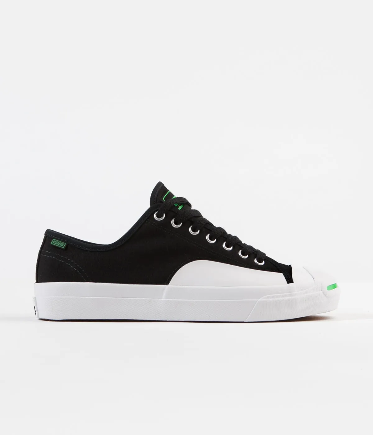 Converse Jack Purcell Pro Op Ox Shoes - Black / Acid Green / White