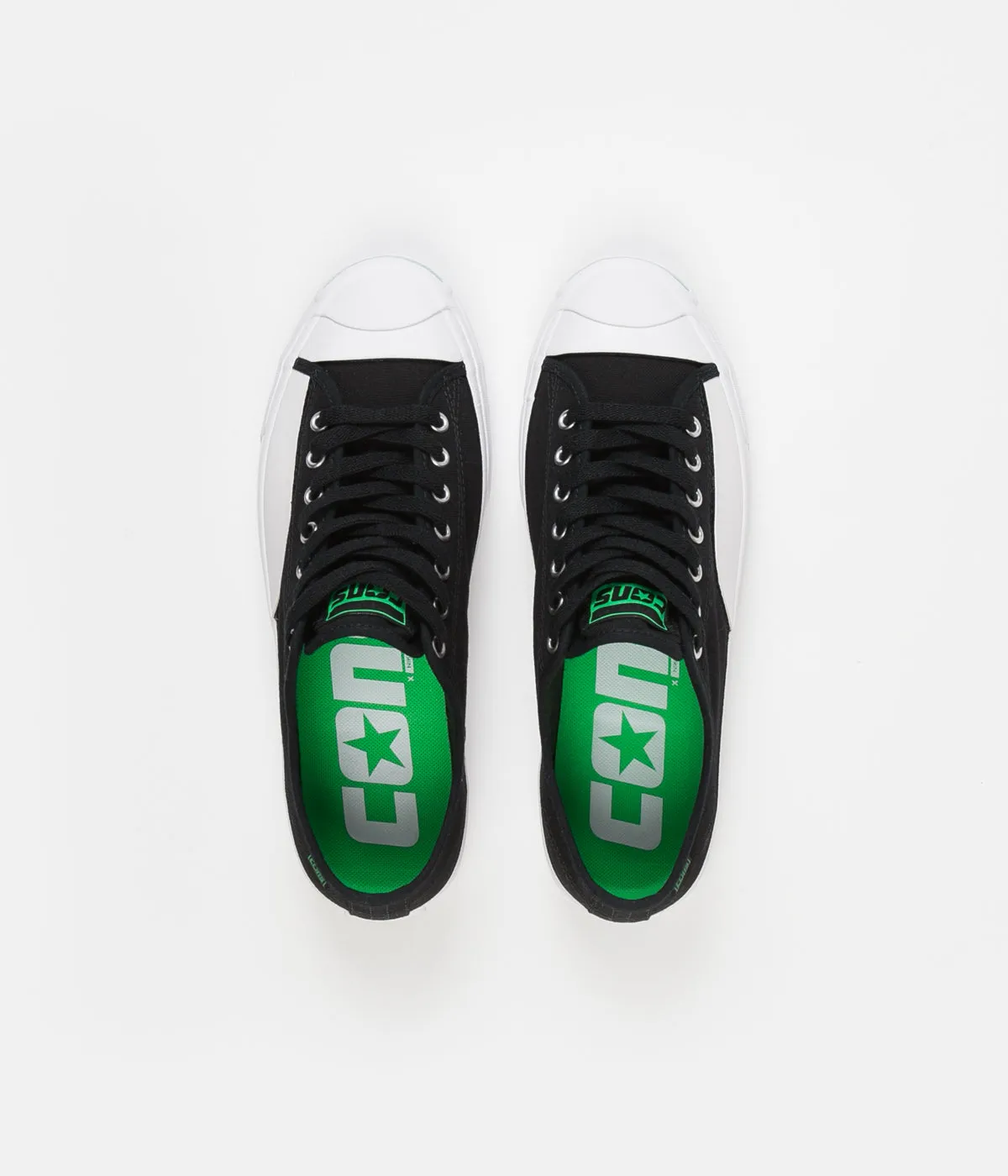 Converse Jack Purcell Pro Op Ox Shoes - Black / Acid Green / White