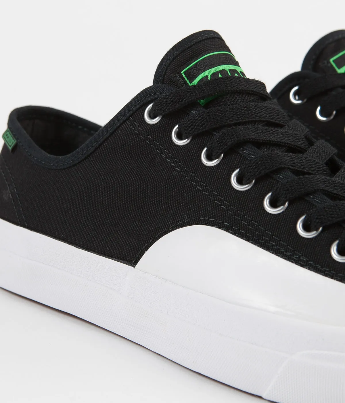 Converse Jack Purcell Pro Op Ox Shoes - Black / Acid Green / White