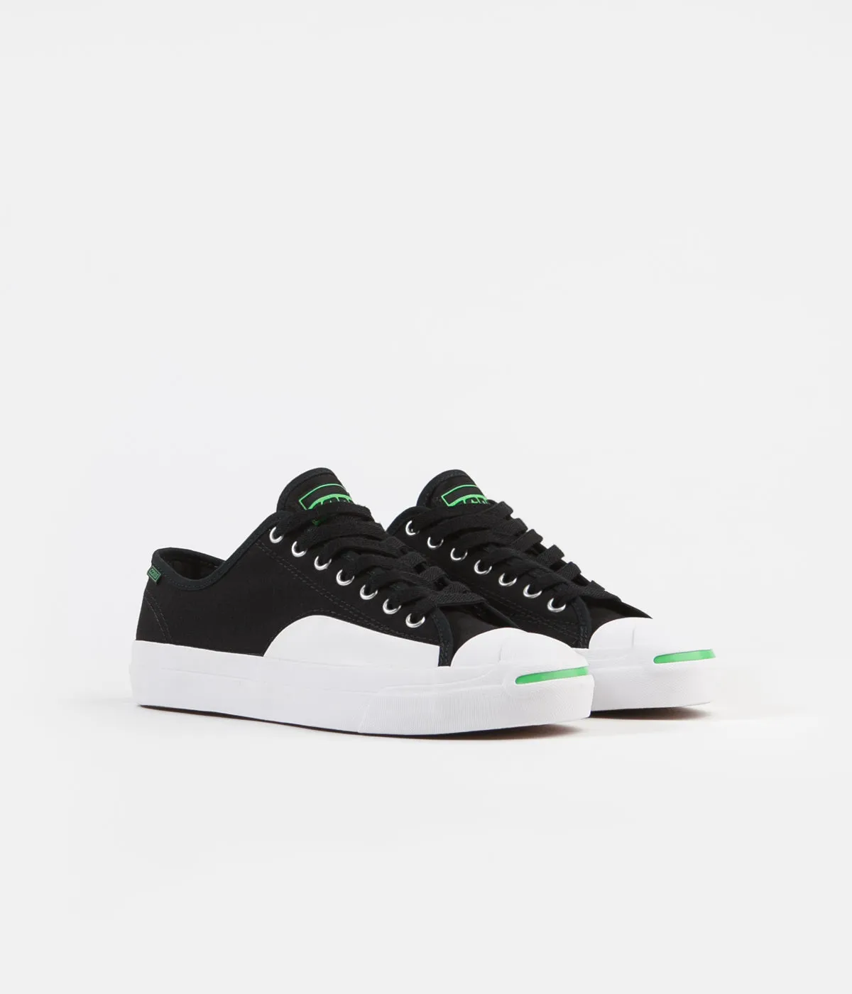 Converse Jack Purcell Pro Op Ox Shoes - Black / Acid Green / White