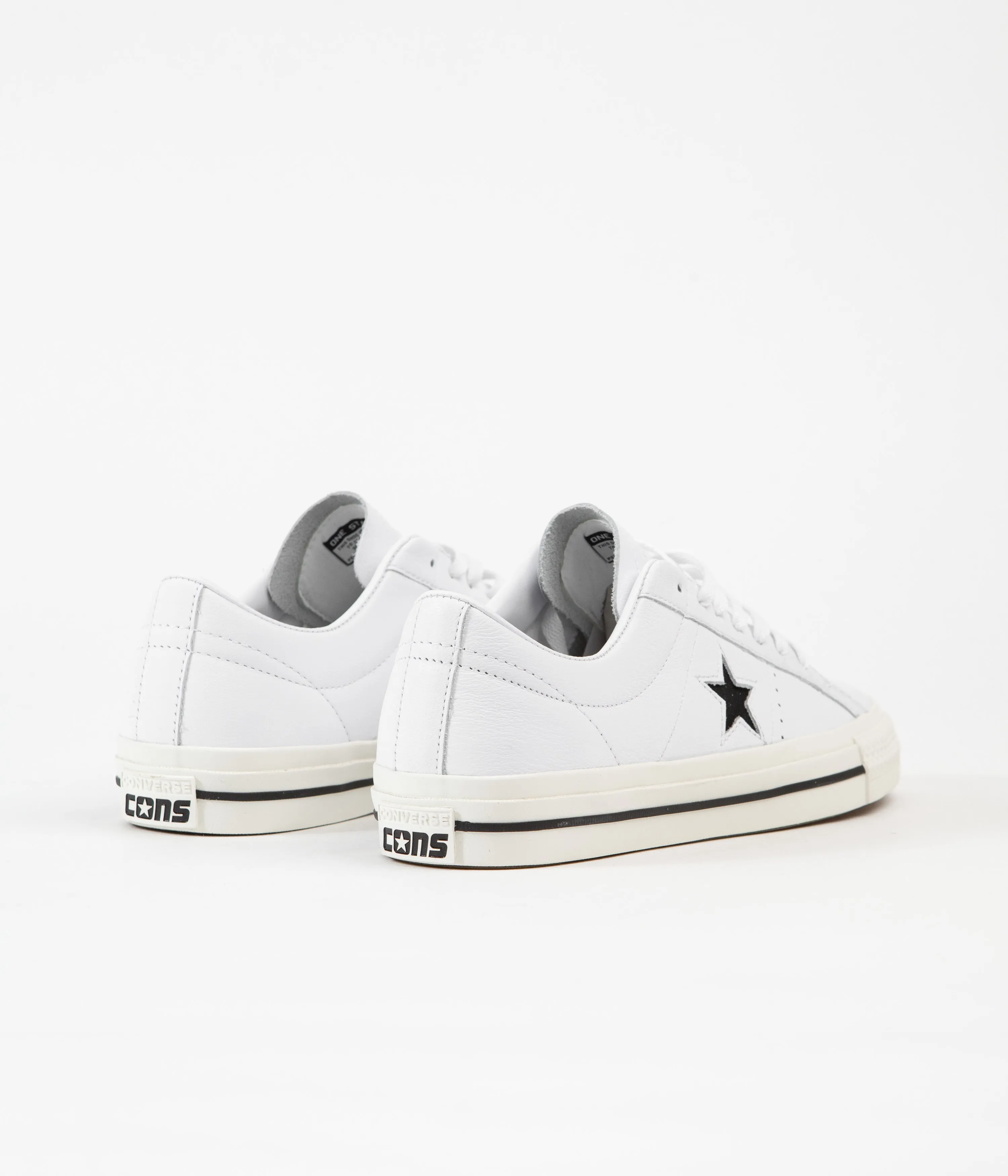 Converse One Star Pro Ox Leather Shoes - White / Black / Egret