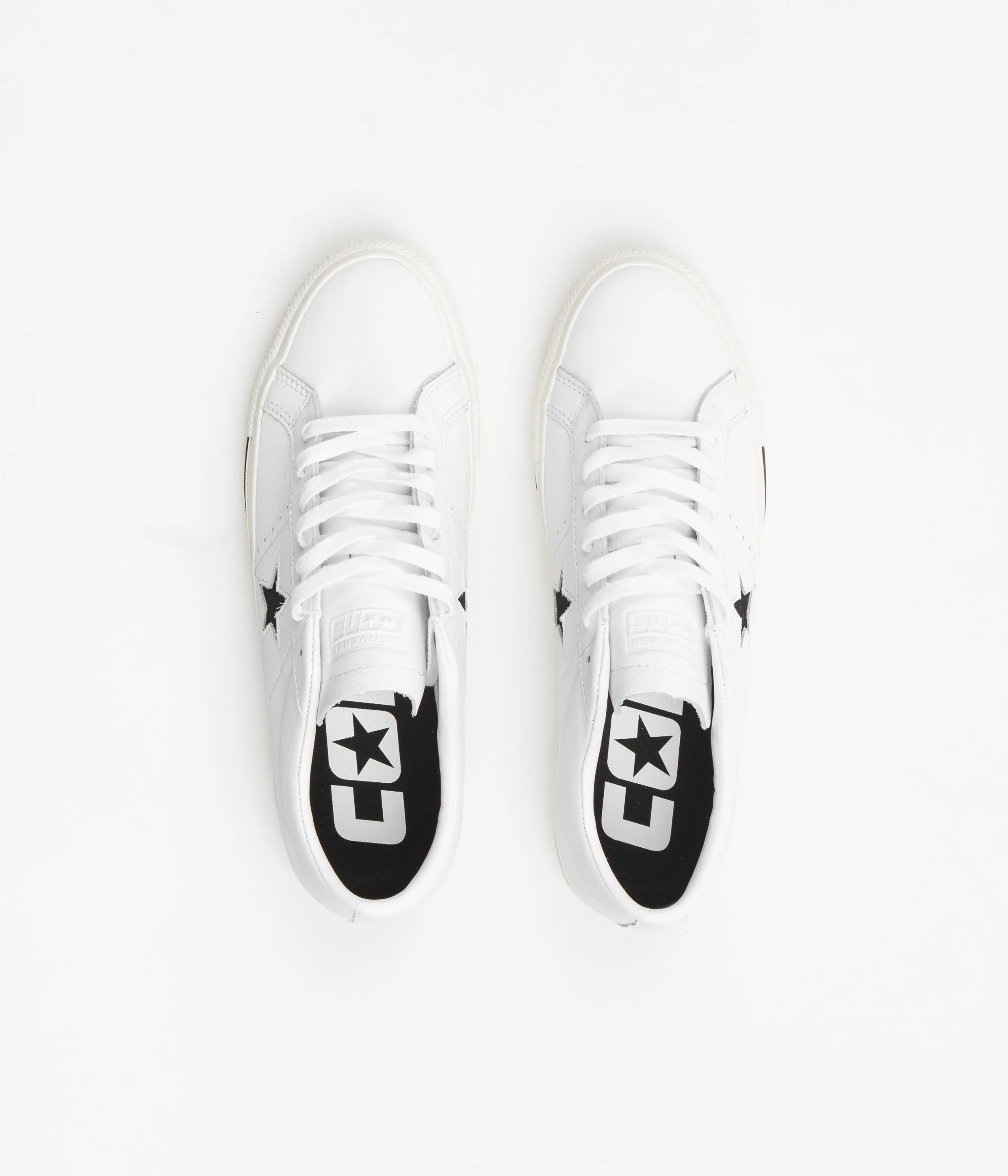 Converse One Star Pro Ox Leather Shoes - White / Black / Egret