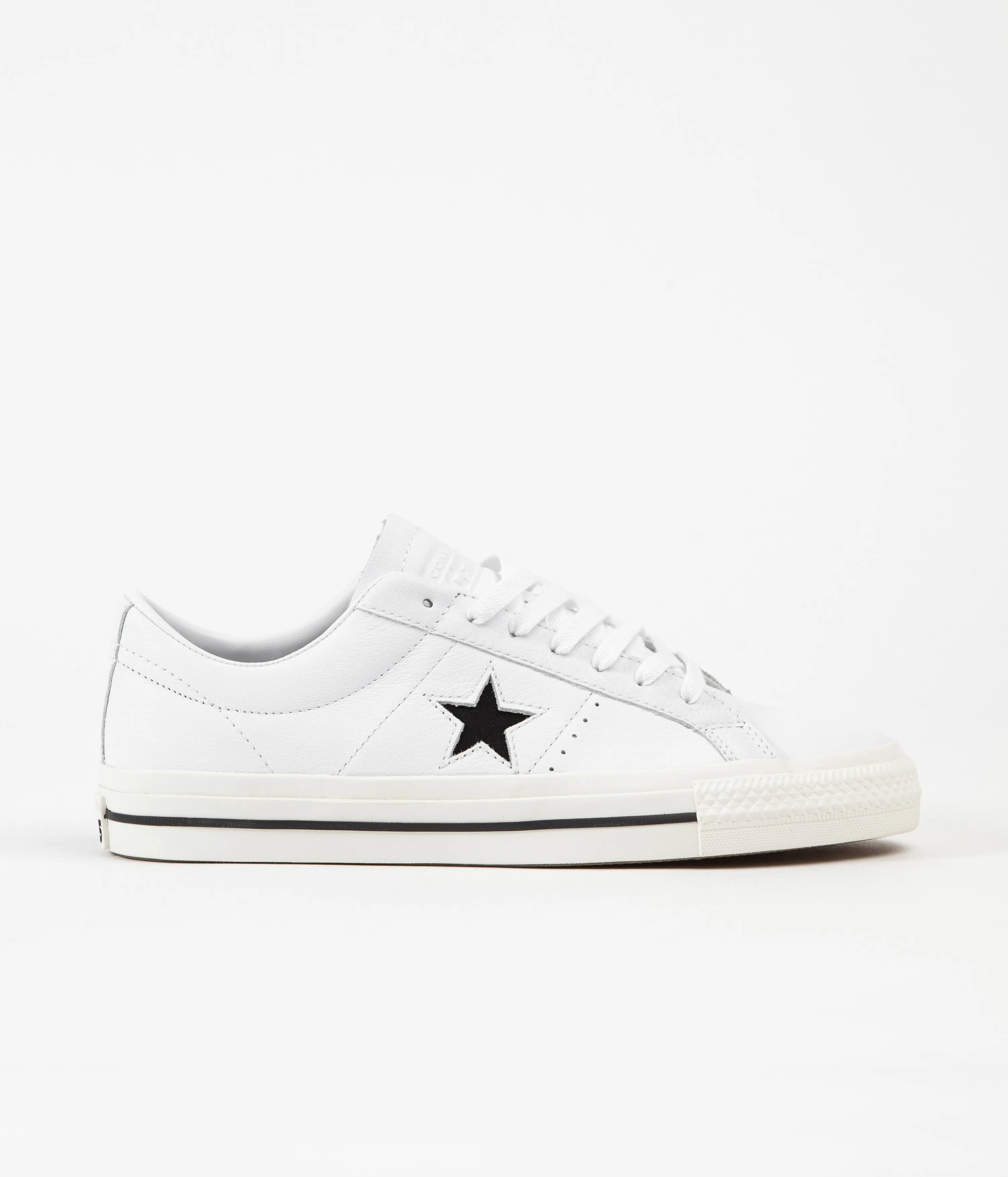 Converse One Star Pro Ox Leather Shoes - White / Black / Egret