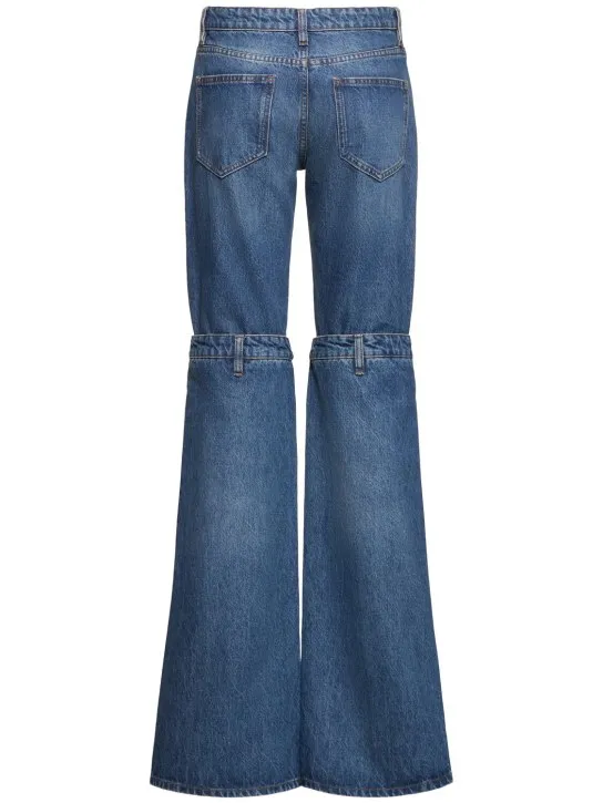 Coperni   Open-knee cotton straight jeans 