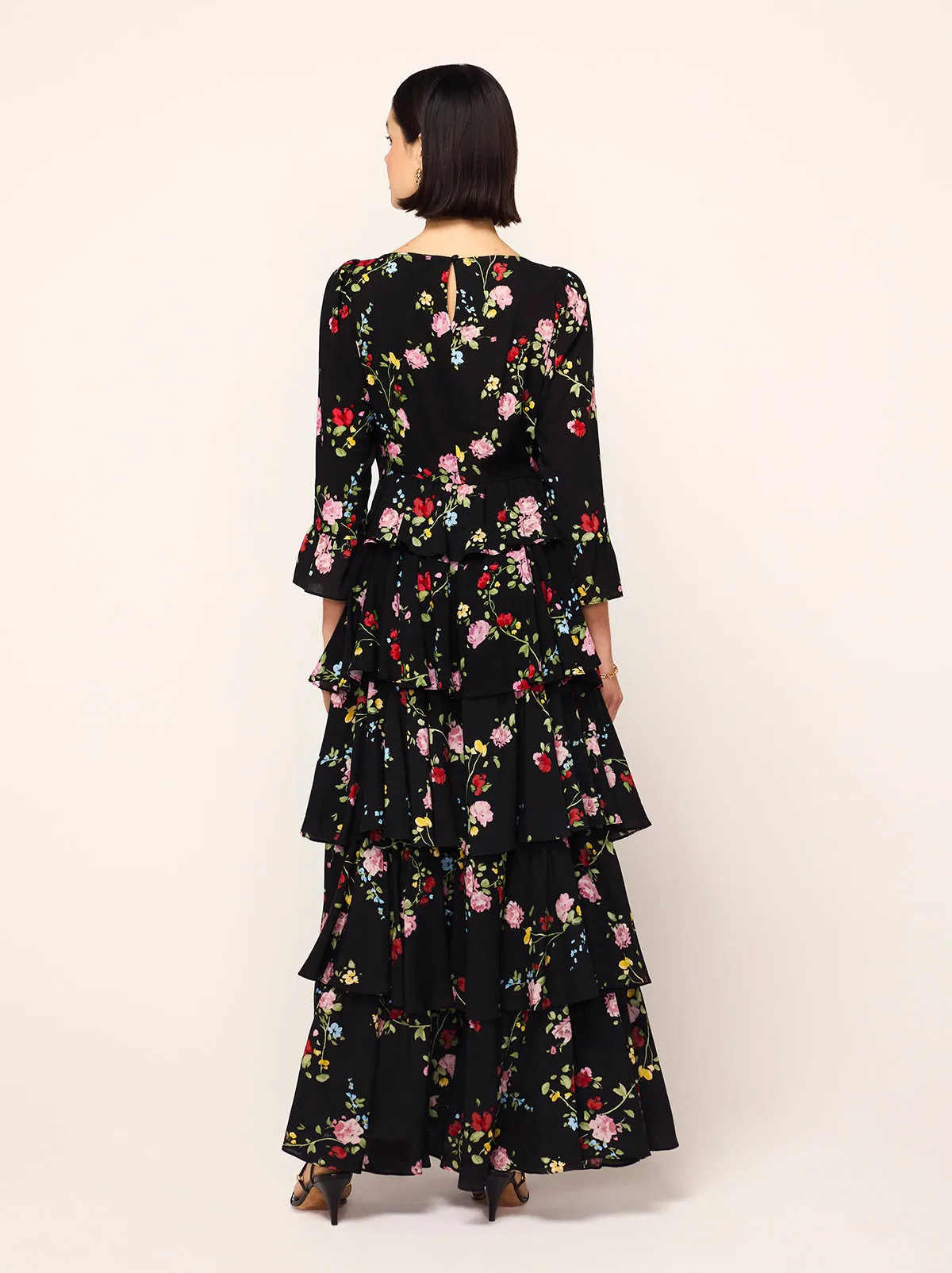 Coralie Black Trailing Floral Maxi Dress