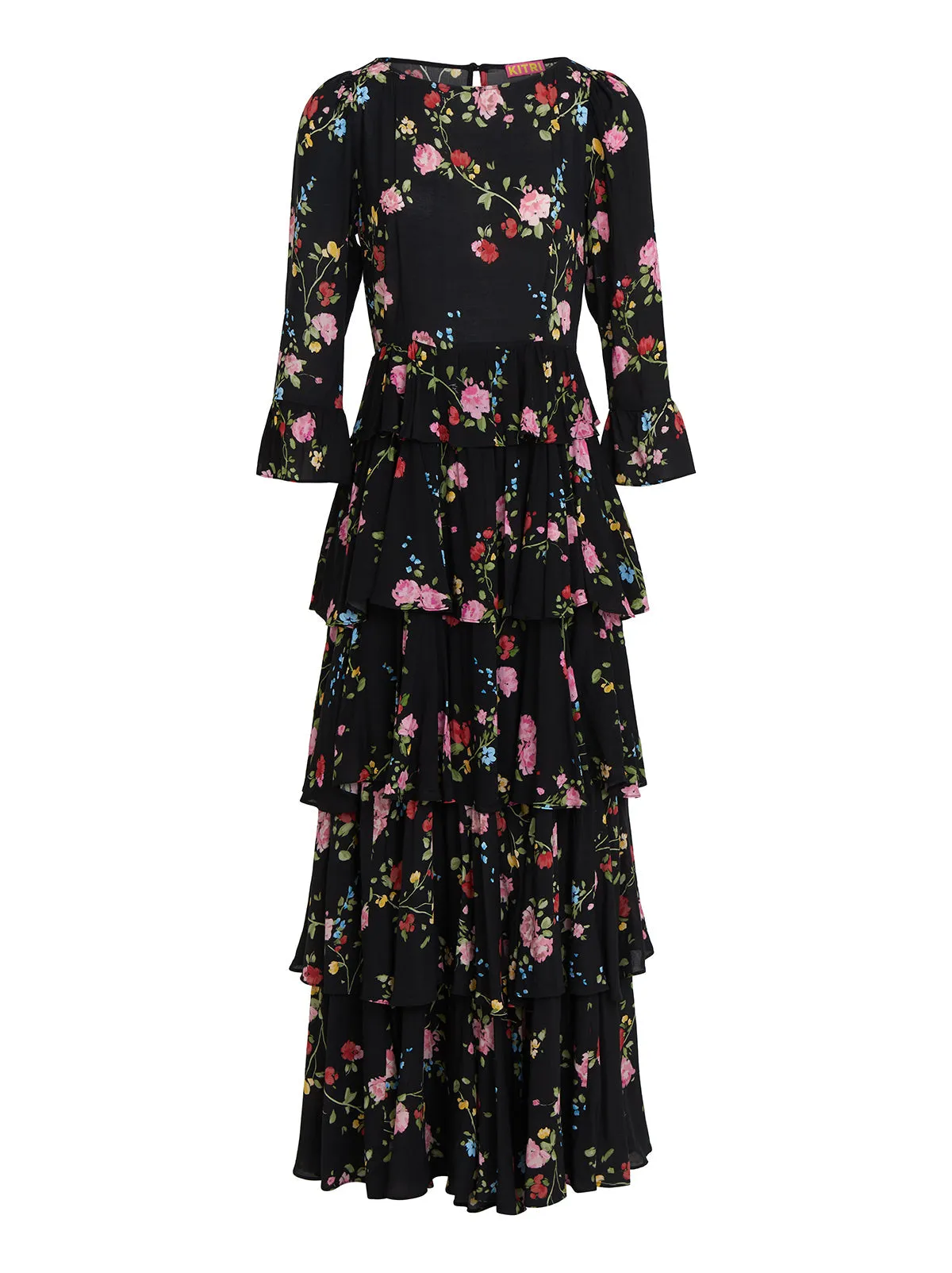 Coralie Black Trailing Floral Maxi Dress