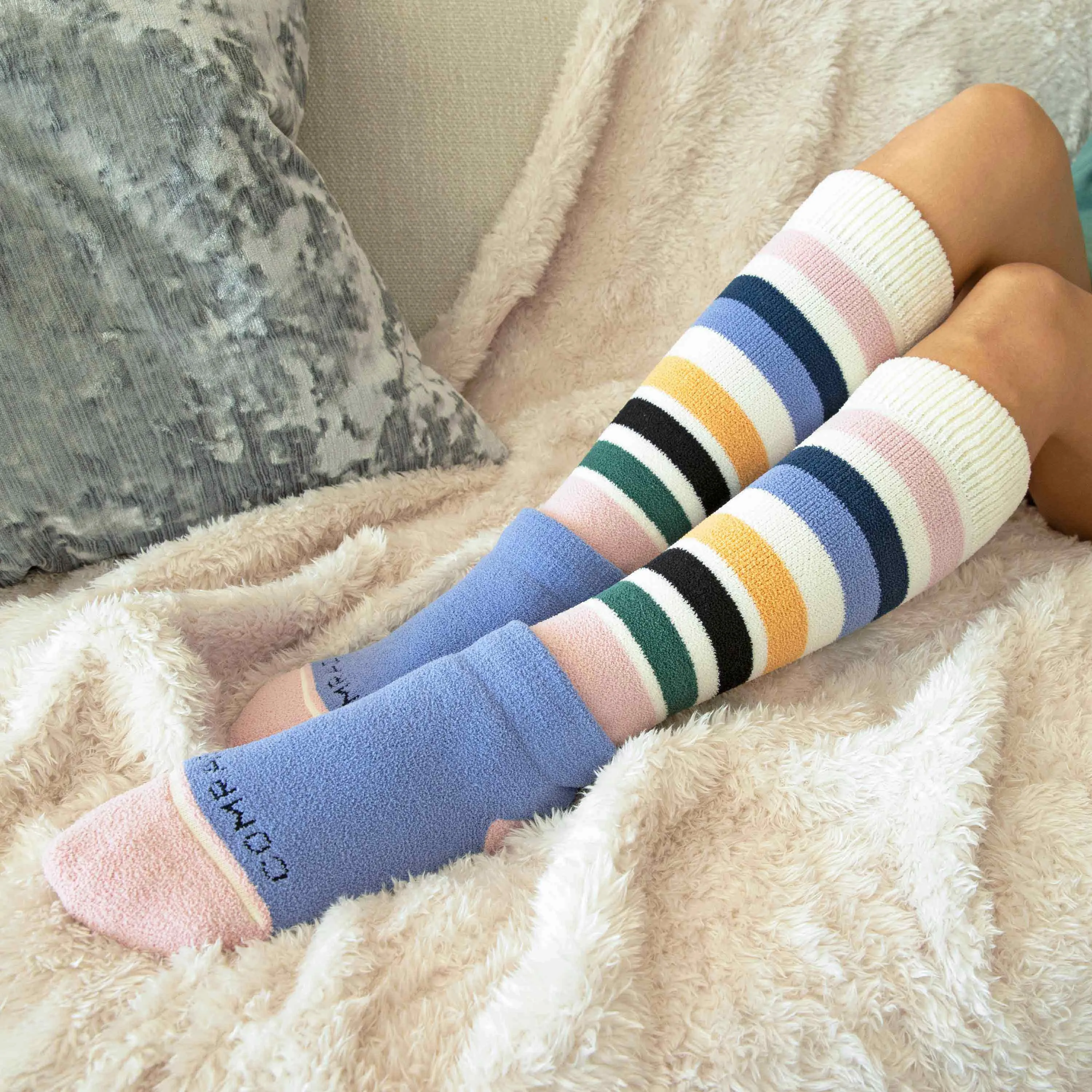 CozyGrip Compression Slipper Socks – Multi