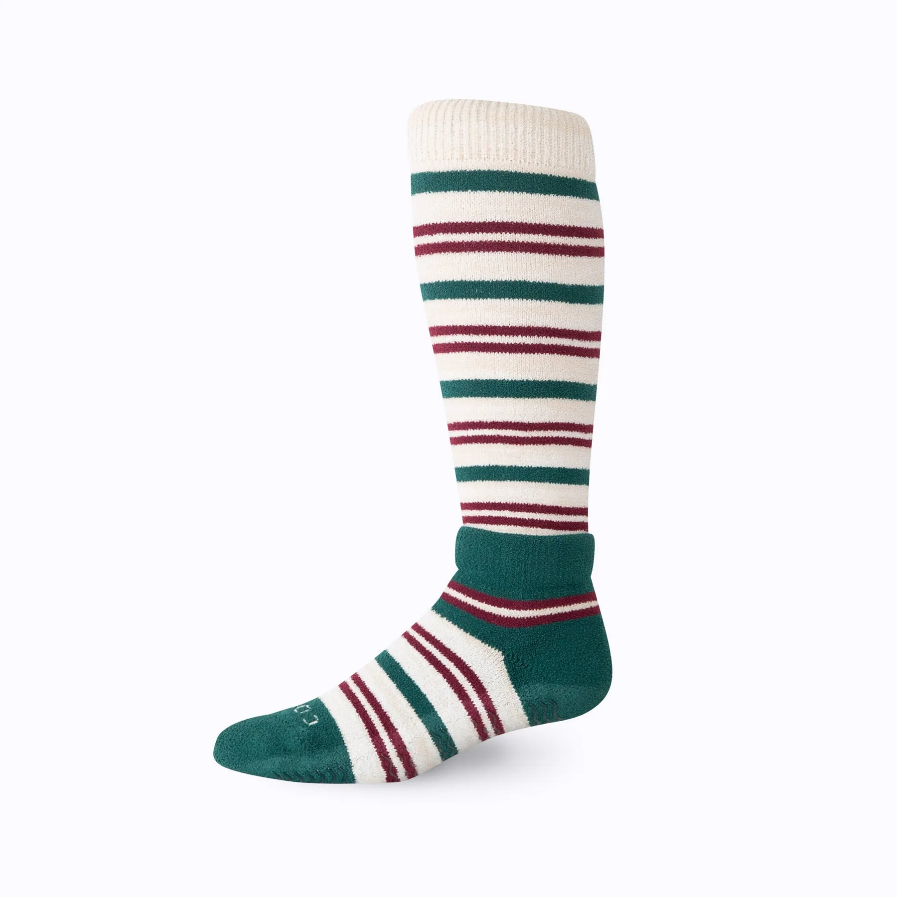 CozyGrip Compression Slipper Socks – Sand/Green/Red