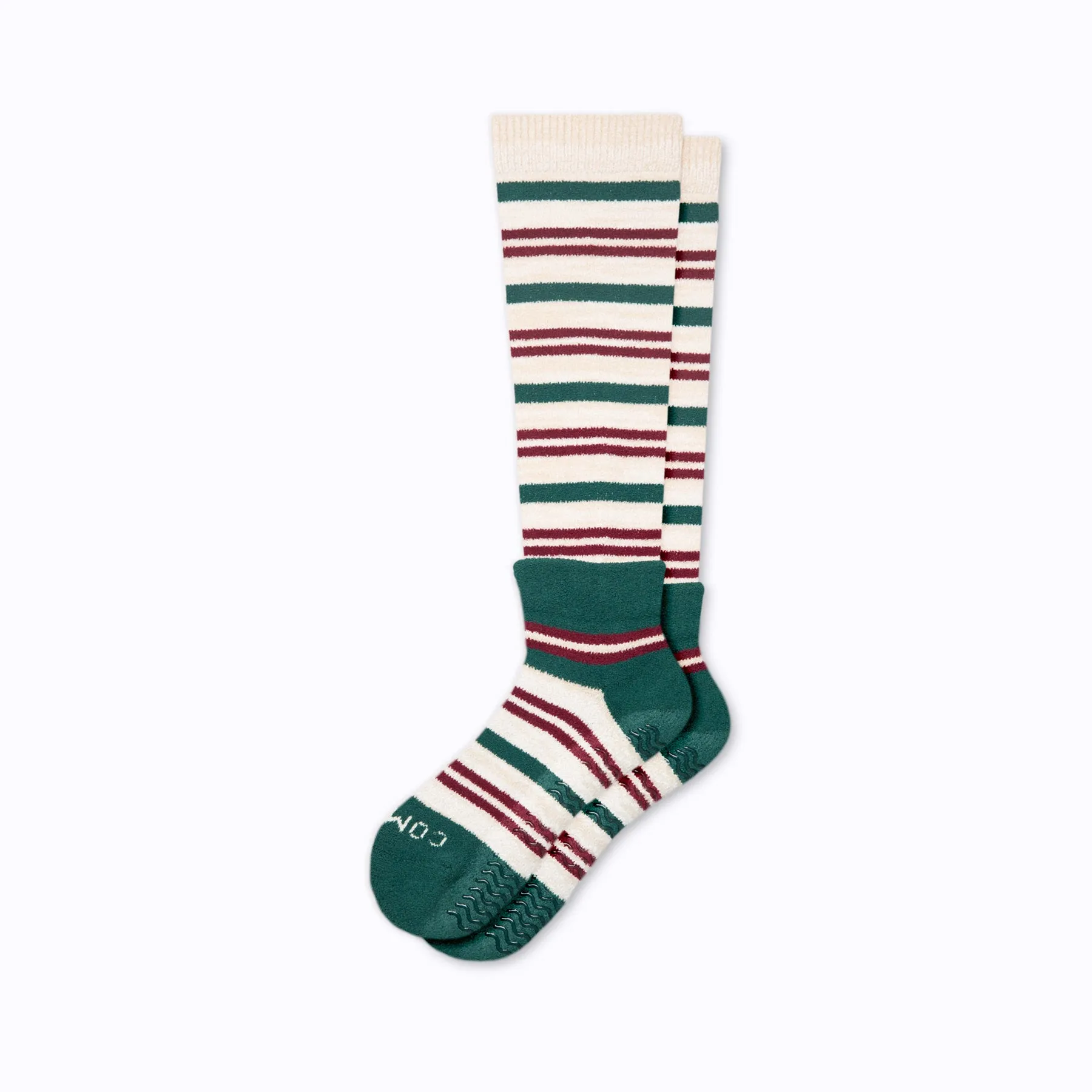 CozyGrip Compression Slipper Socks – Sand/Green/Red