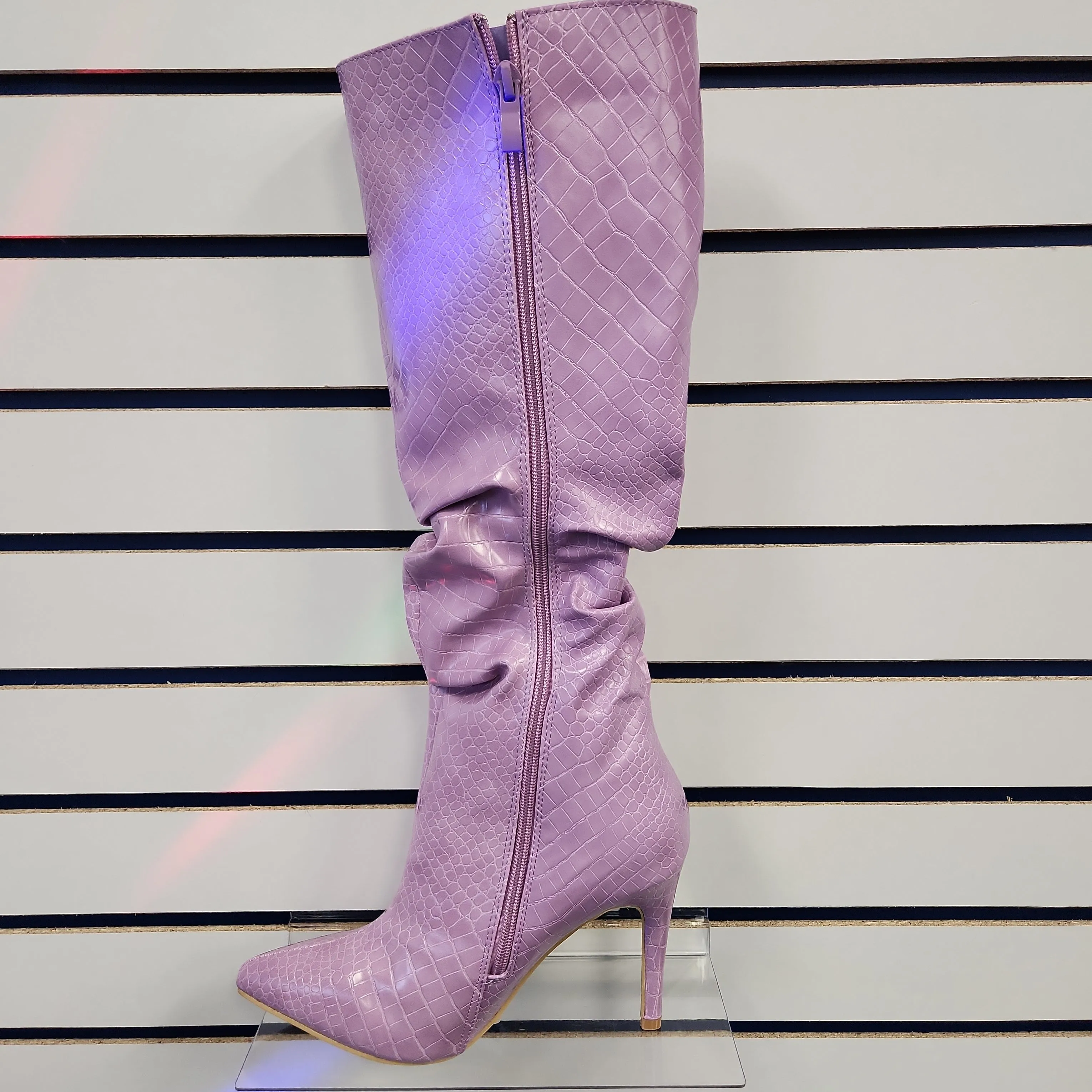 Croc Boot (purple) knee high