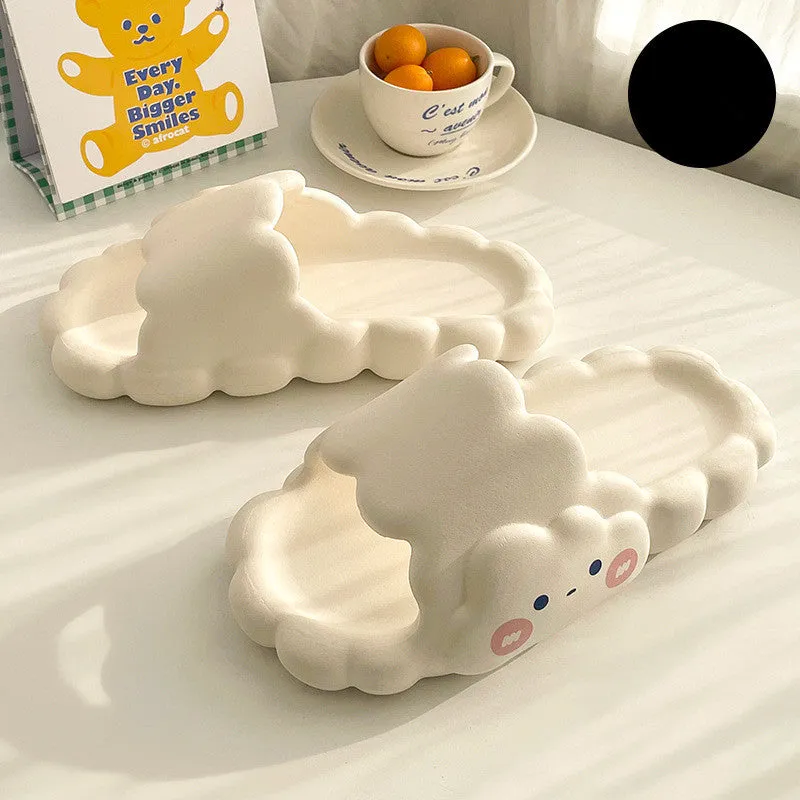 Cute Cloud Summer Girl Heart Home Non-Slip Cloudy Thickened Soft-Soled Slippers, Resistant Thick Soled Bath Household Super Soft Slippers