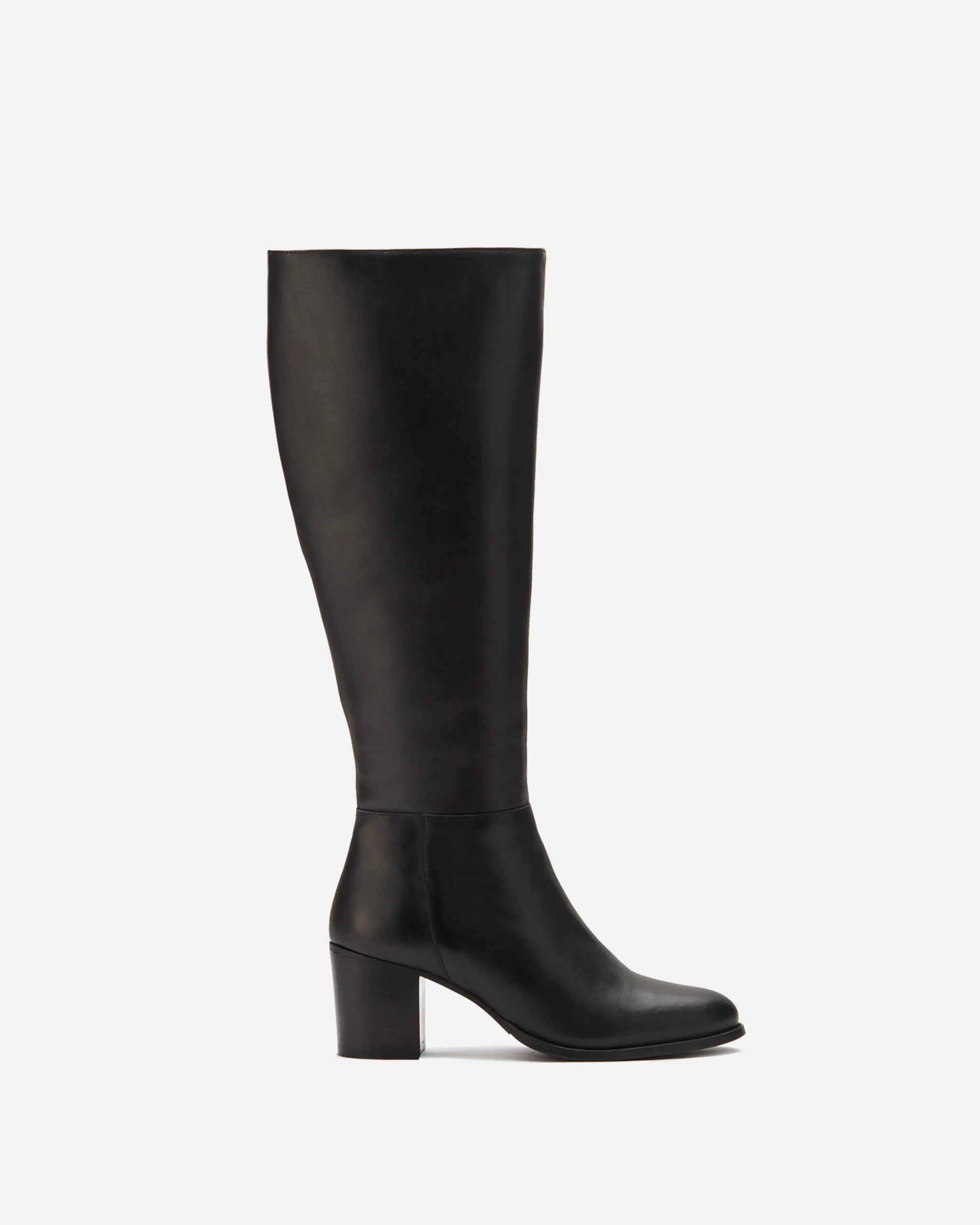 Dalia Tall Knee High Boots in Black Leather