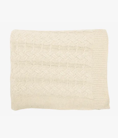 Double Cable Throw Blanket | Natural