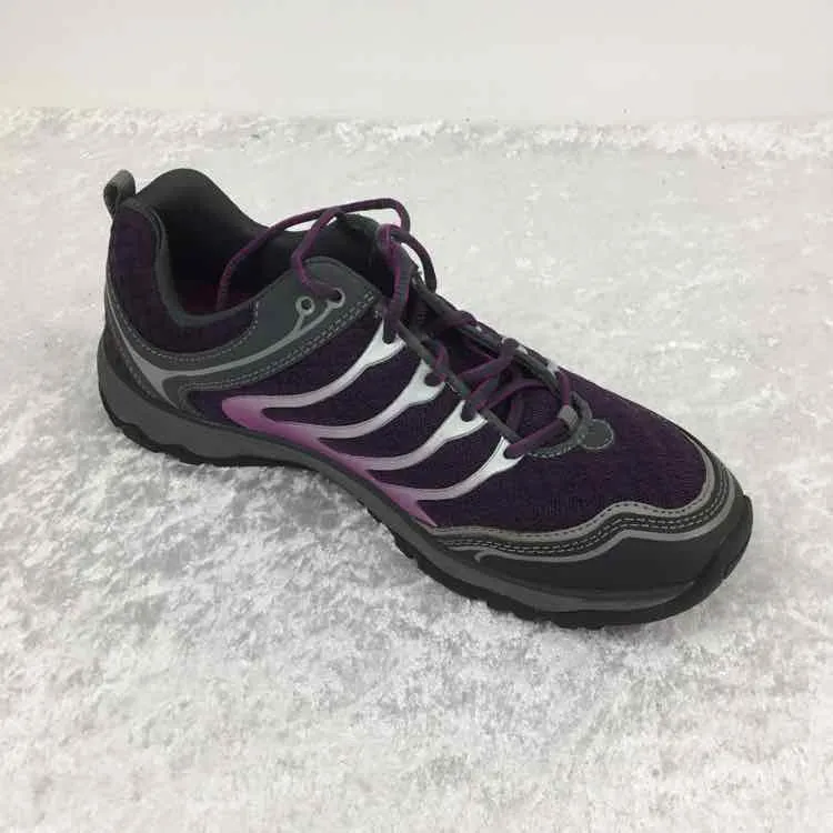 Eddie Bauer Women Size 9.5 Gray/Purple Mesh Lace Up Hiking Sneakers