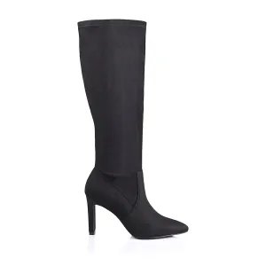 Effy Knee High Boots - Black Micro