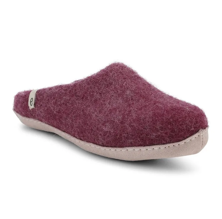 Egos Copenhagen Natural Wool Slippers Bordeaux